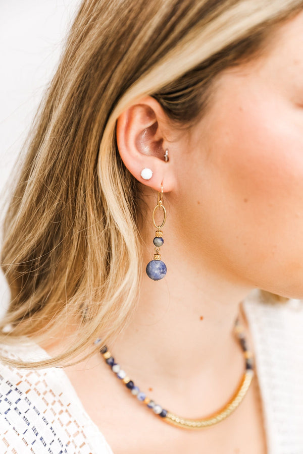 Sylvie Gabrielli Annwn Blue Lapis Earrings