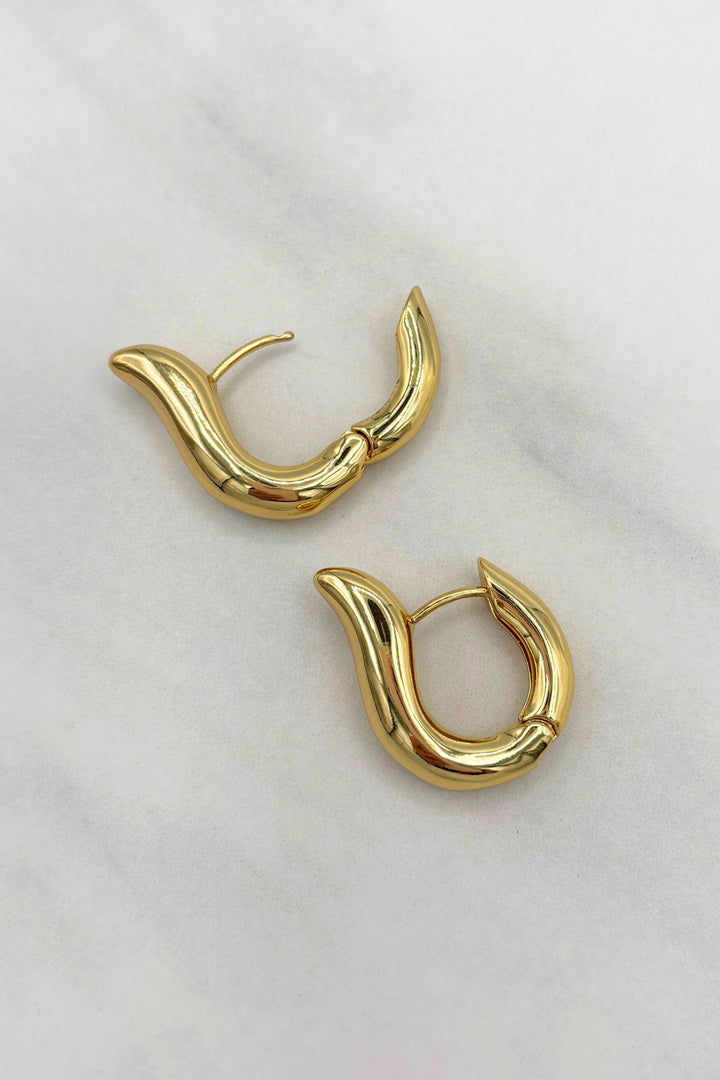 Tapered Point Top Wrap Bottom Hinge Hoop Earrings