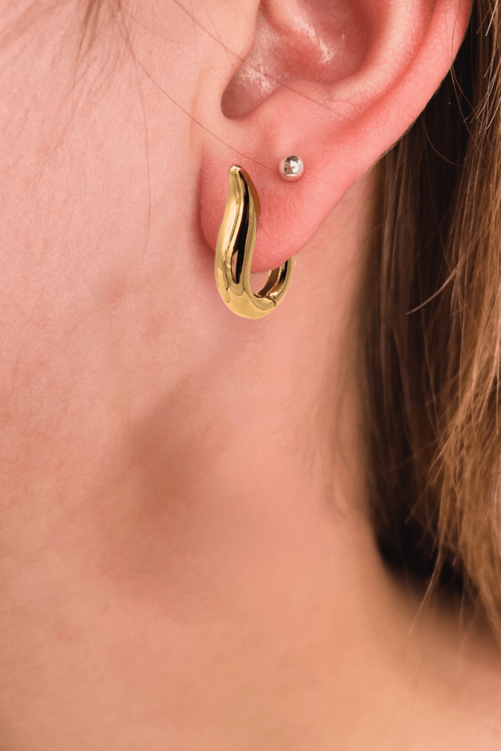 Tapered Point Top Wrap Bottom Hinge Hoop Earrings