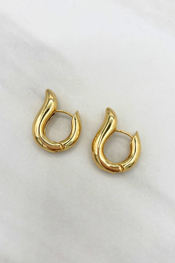 Tapered Point Top Wrap Bottom Hinge Hoop Earrings