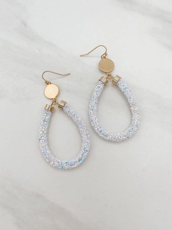 Teardrop Sparkling Tube Earrings