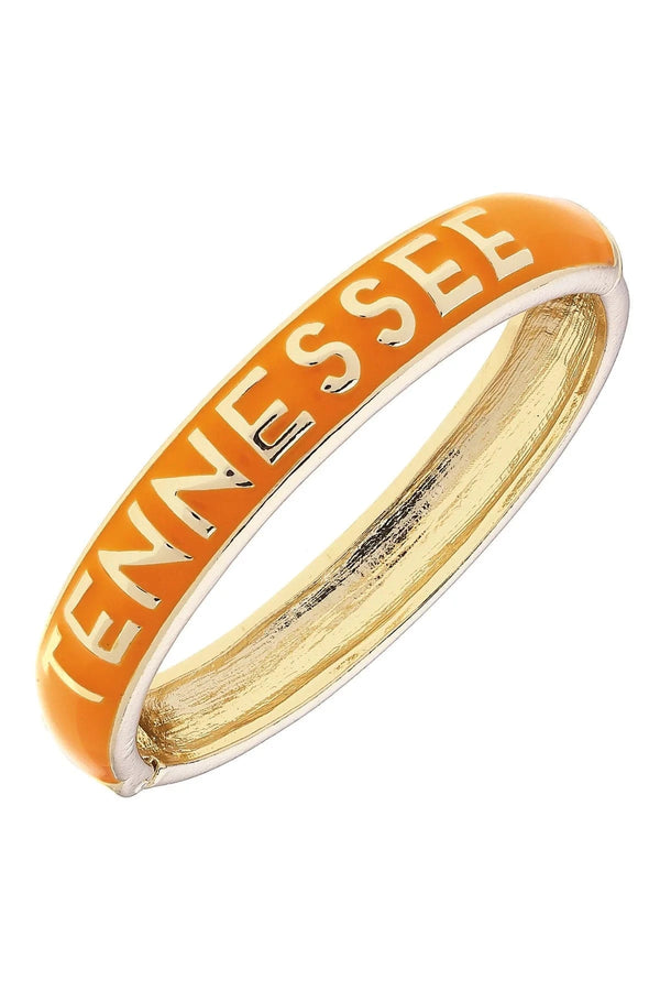 Tennessee Lettering Sculpted Enamel Hinge Bangle