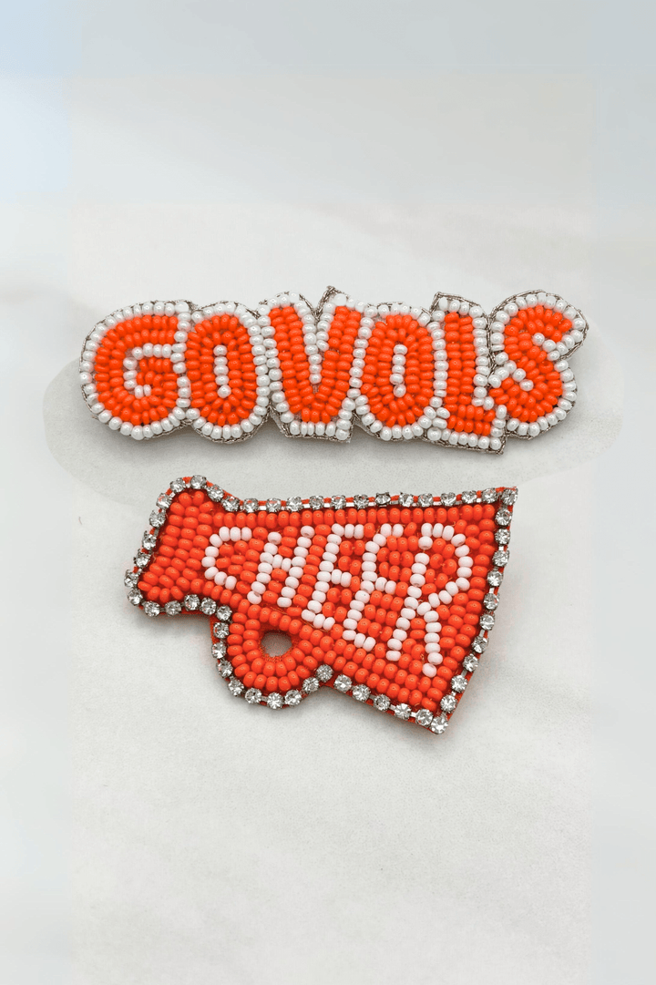 Tennessee Vols Beaded Felt Back Brooches