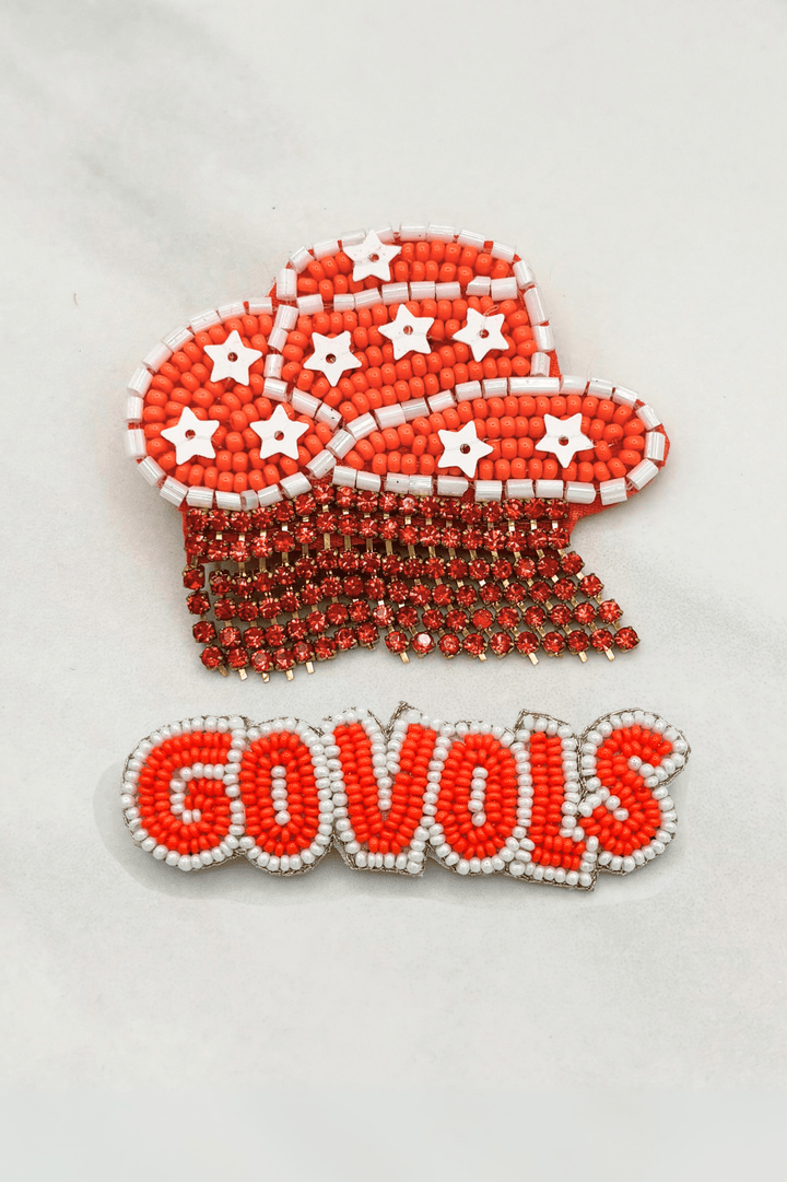 Tennessee Vols Beaded Felt Back Brooches