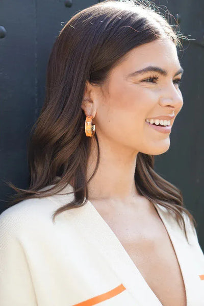Tennessee Vols Enamel Logo Hoop Earrings