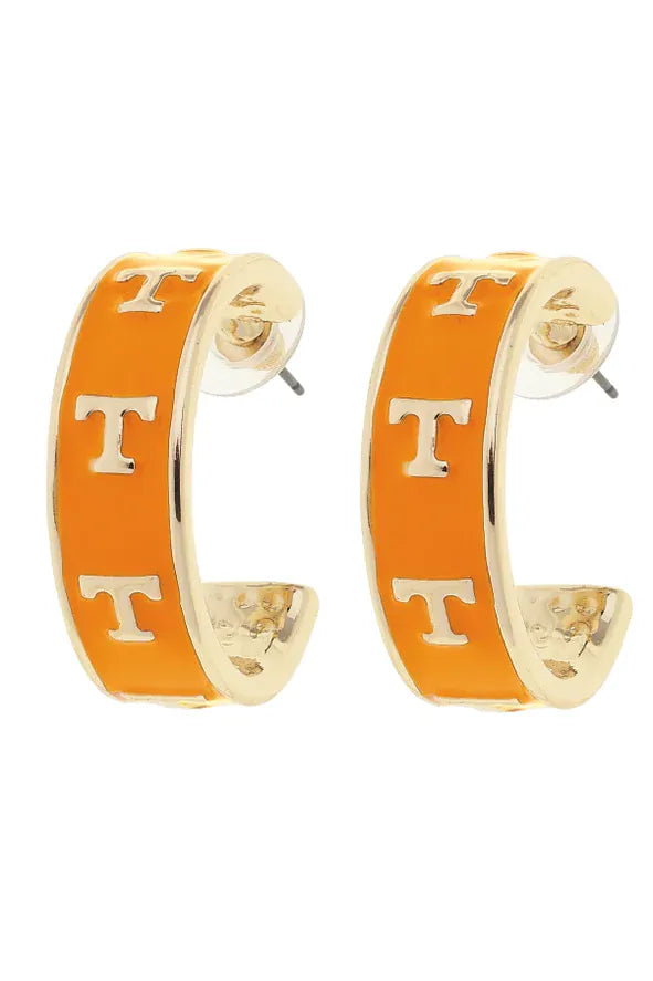 Tennessee Vols Enamel Logo Hoop Earrings