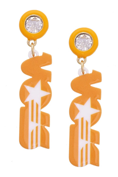 Tennessee Vols Logo Crystal Post Resin Earrings