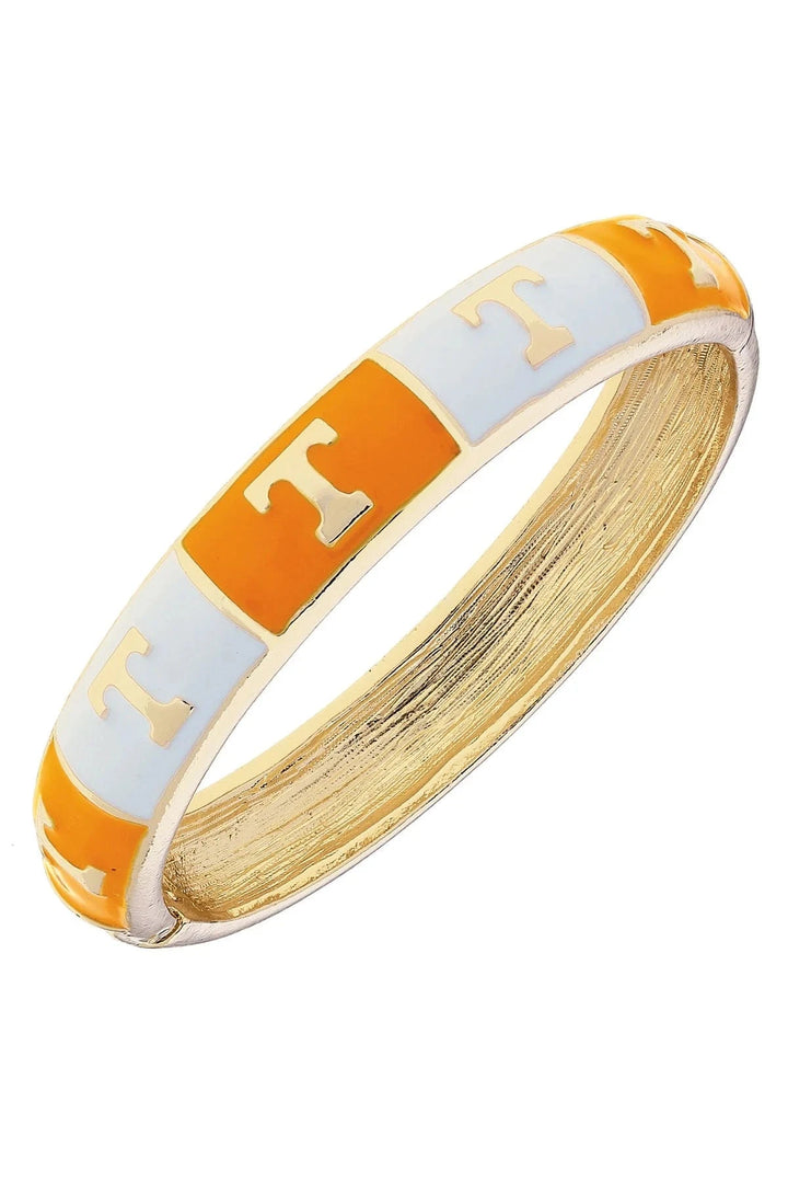 Tennessee Vols Power T Sculpted Enamel Checkered Hinge Bangle