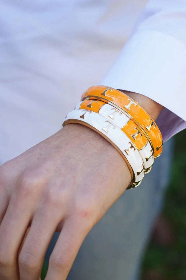 Tennessee Vols Power T Sculpted Enamel Checkered Hinge Bangle