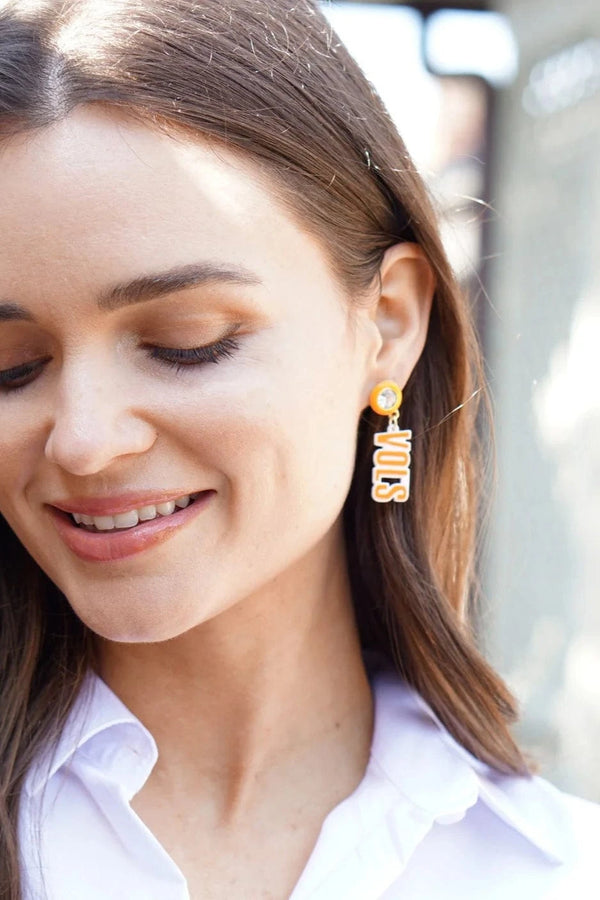 Tennessee Vols Resin Block Letter Earrings