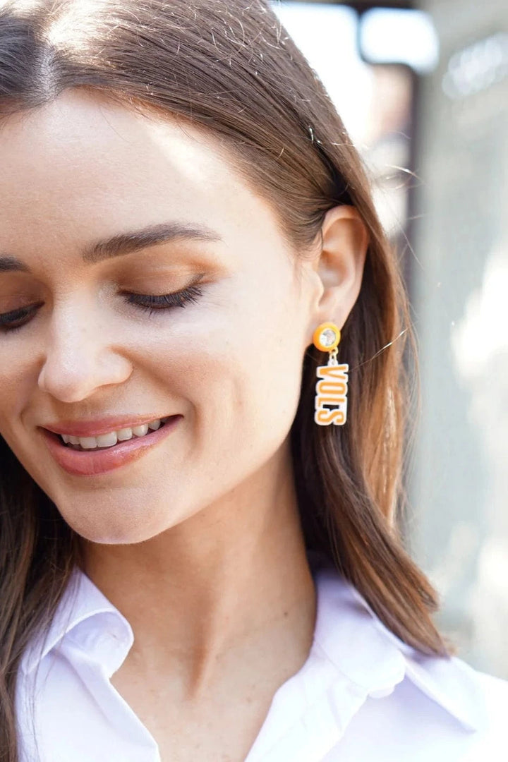 Tennessee Vols Resin Block Letter Earrings