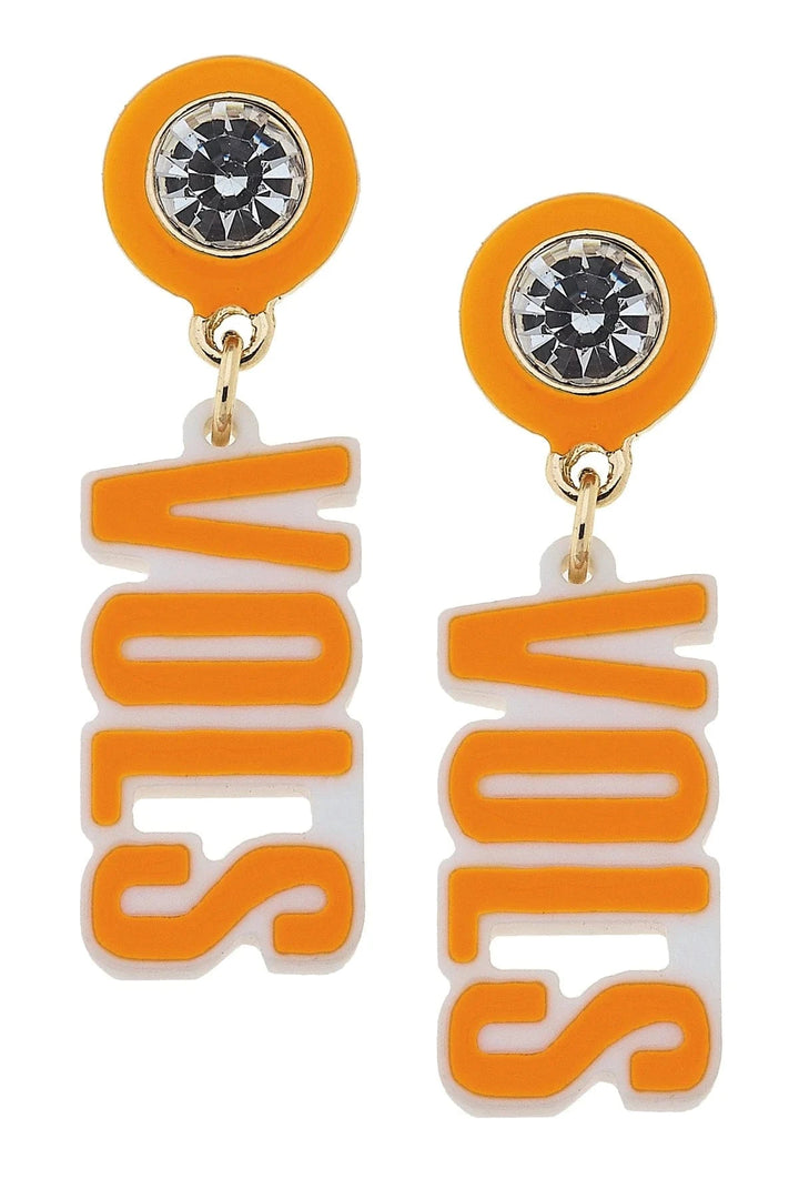 Tennessee Vols Resin Block Letter Earrings