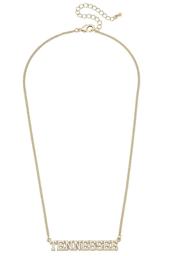 Tennessee Vols Varsity Lettering Necklace on Simple Chain