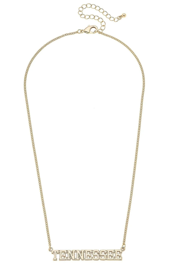 Tennessee Vols Varsity Lettering Necklace on Simple Chain