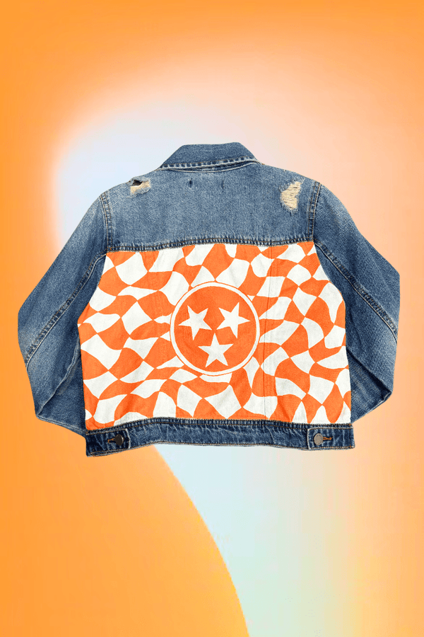 Tennessee Volunteer Stars Hand-painted Denim Jacket