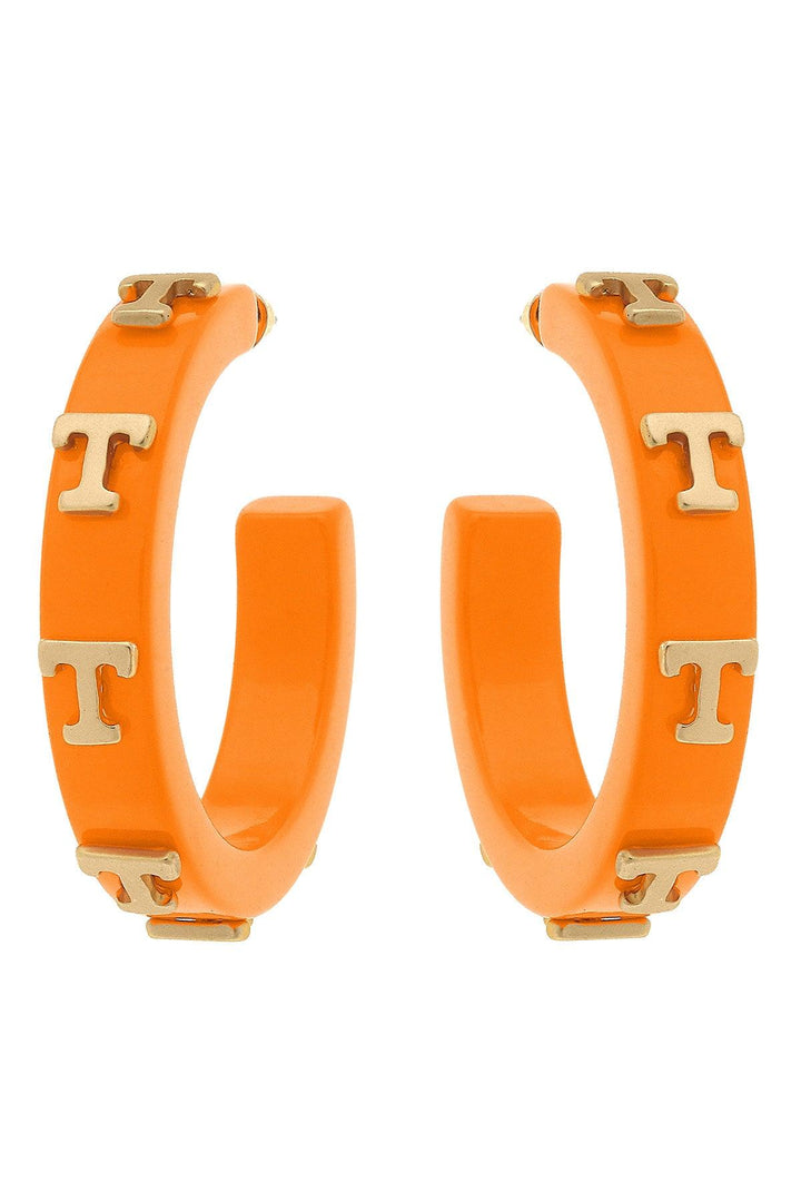 Tennessee Volunteers Resin Logo Hoop Earrings