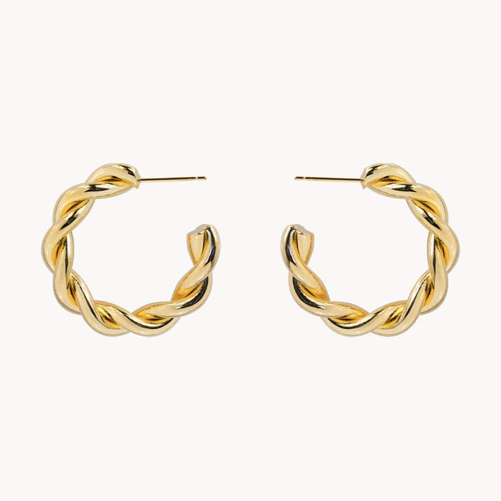 Thick Rope Style Twisted Classy Hoop Earrings