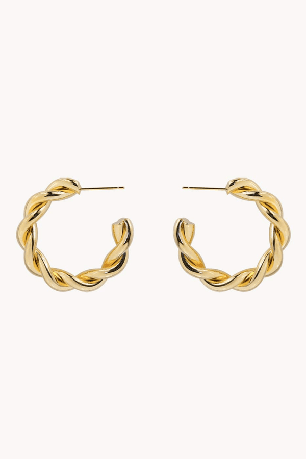 Thick Rope Style Twisted Classy Hoop Earrings