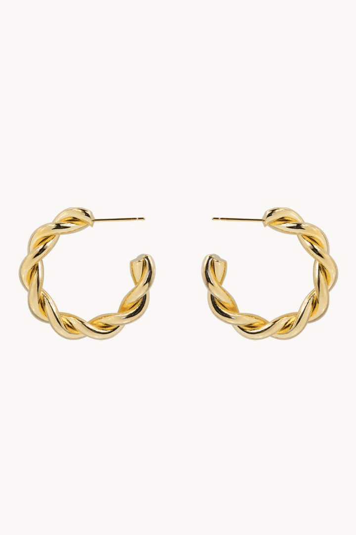 Thick Rope Style Twisted Classy Hoop Earrings