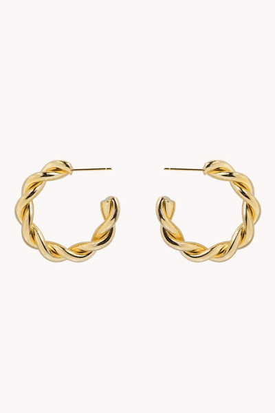 Thick Rope Style Twisted Classy Hoop Earrings