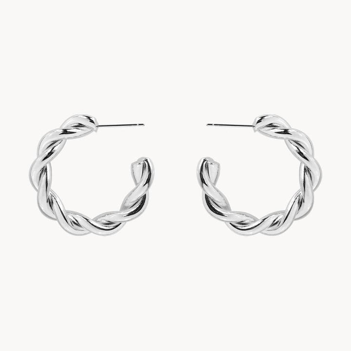 Thick Rope Style Twisted Classy Hoop Earrings