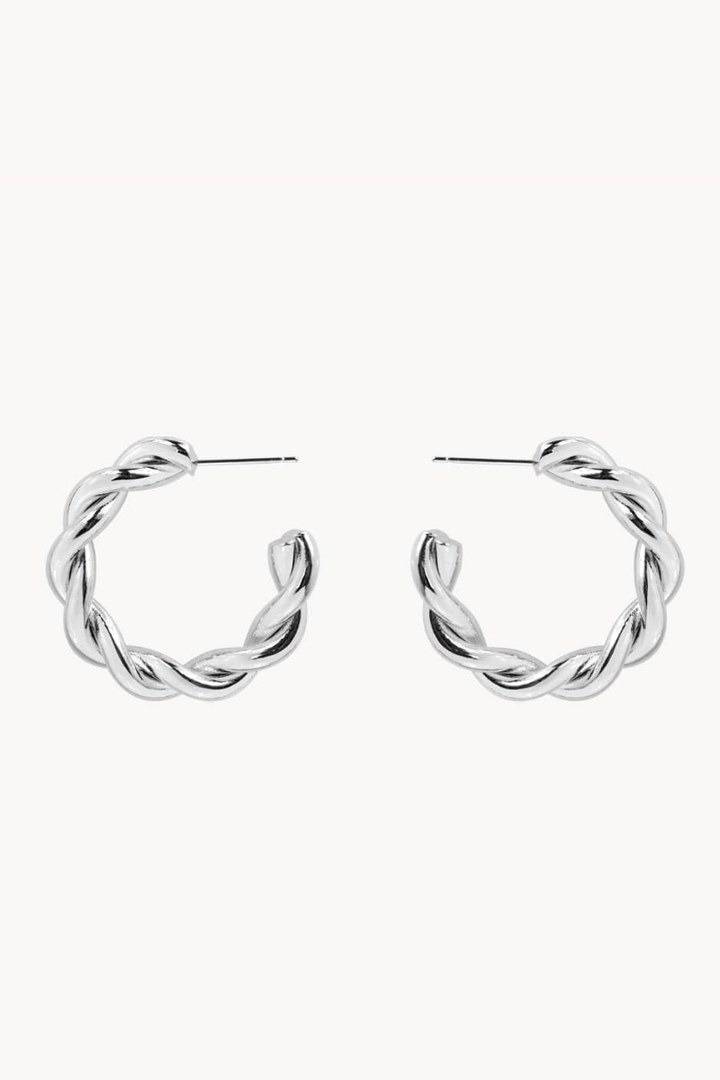 Thick Rope Style Twisted Classy Hoop Earrings