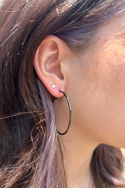 Thin Classic Medium Lever Back Hoop Earrings