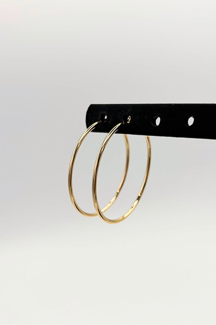 Thin Classic Medium Lever Back Hoop Earrings