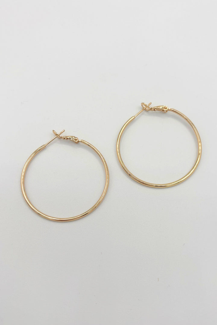 Thin Classic Medium Lever Back Hoop Earrings