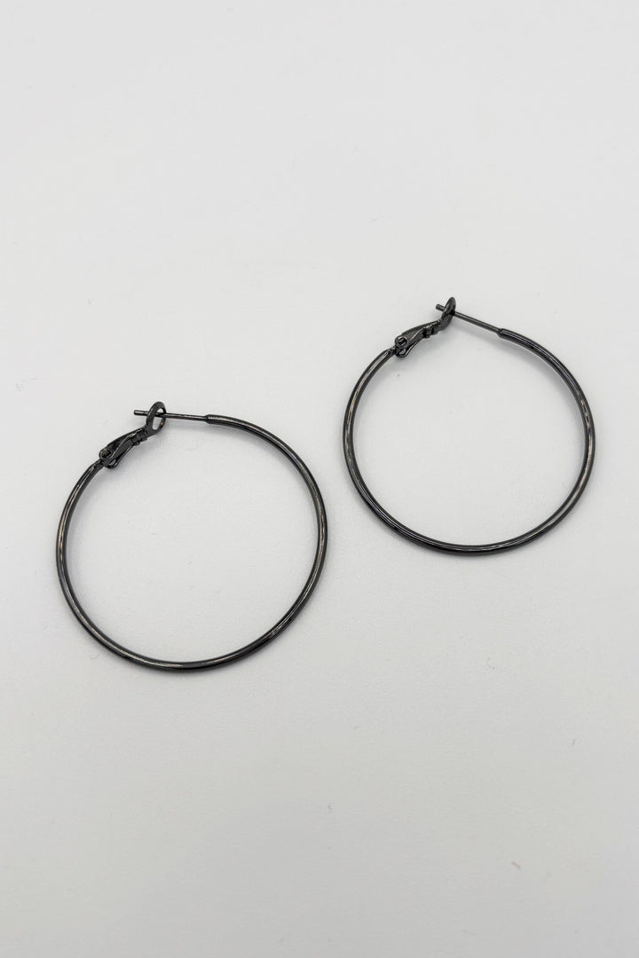 Thin Classic Medium Lever Back Hoop Earrings