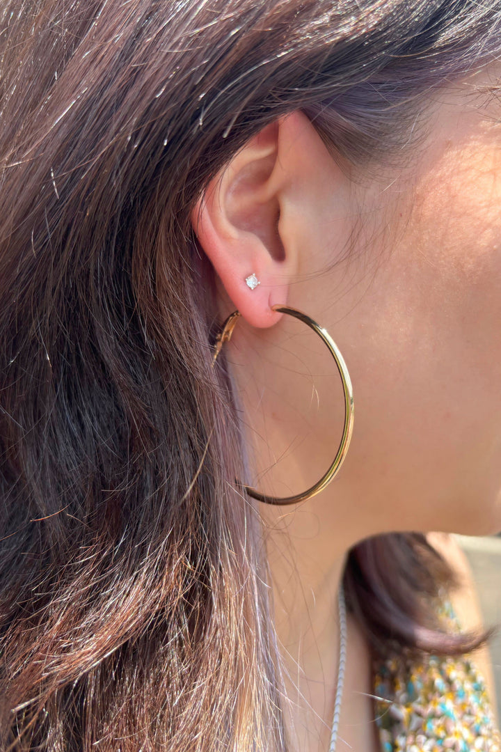 Thin Large Tube Hoop Earrings