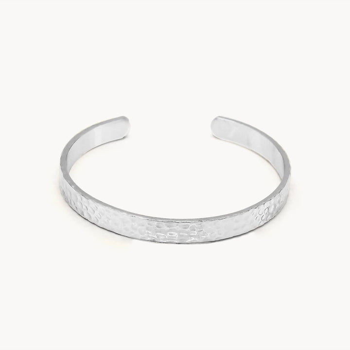 Thin Rippled Surface Open Style Cuff Bracelet