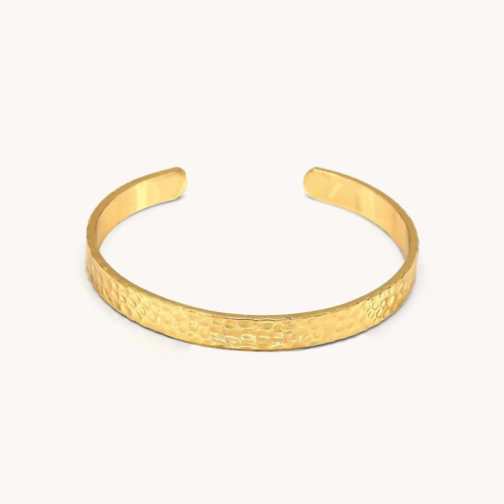 Thin Rippled Surface Open Style Cuff Bracelet