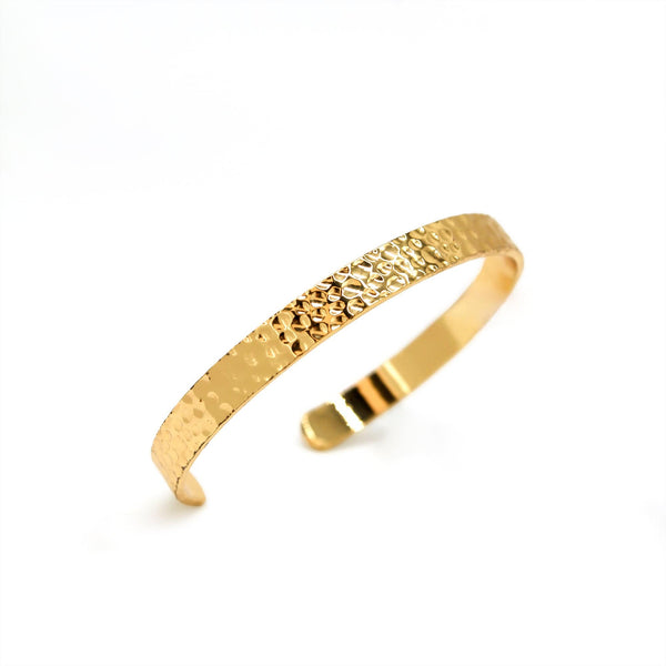 Thin Rippled Surface Open Style Cuff Bracelet