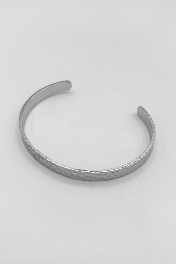 Thin Rippled Surface Open Style Cuff Bracelet