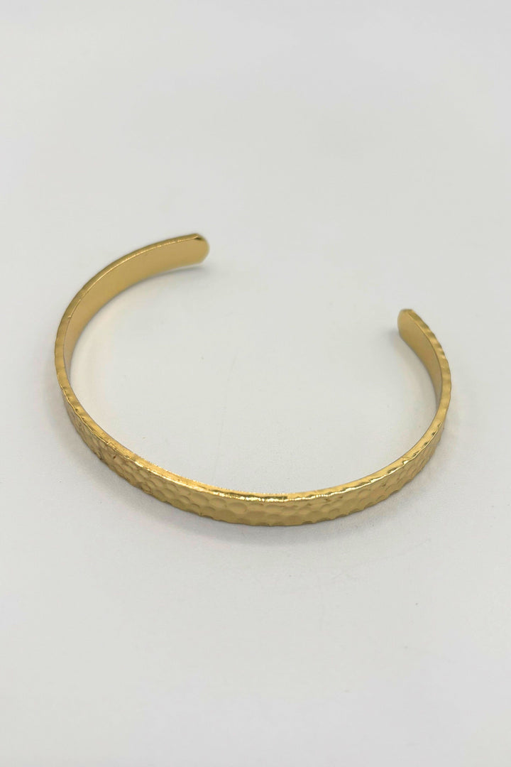 Thin Rippled Surface Open Style Cuff Bracelet