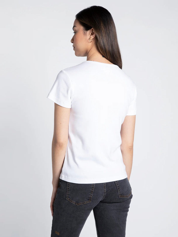 Thread & Supply Lexi Classic Soft Knit Tee Shirt with Crew Neckline and Short Sleeves