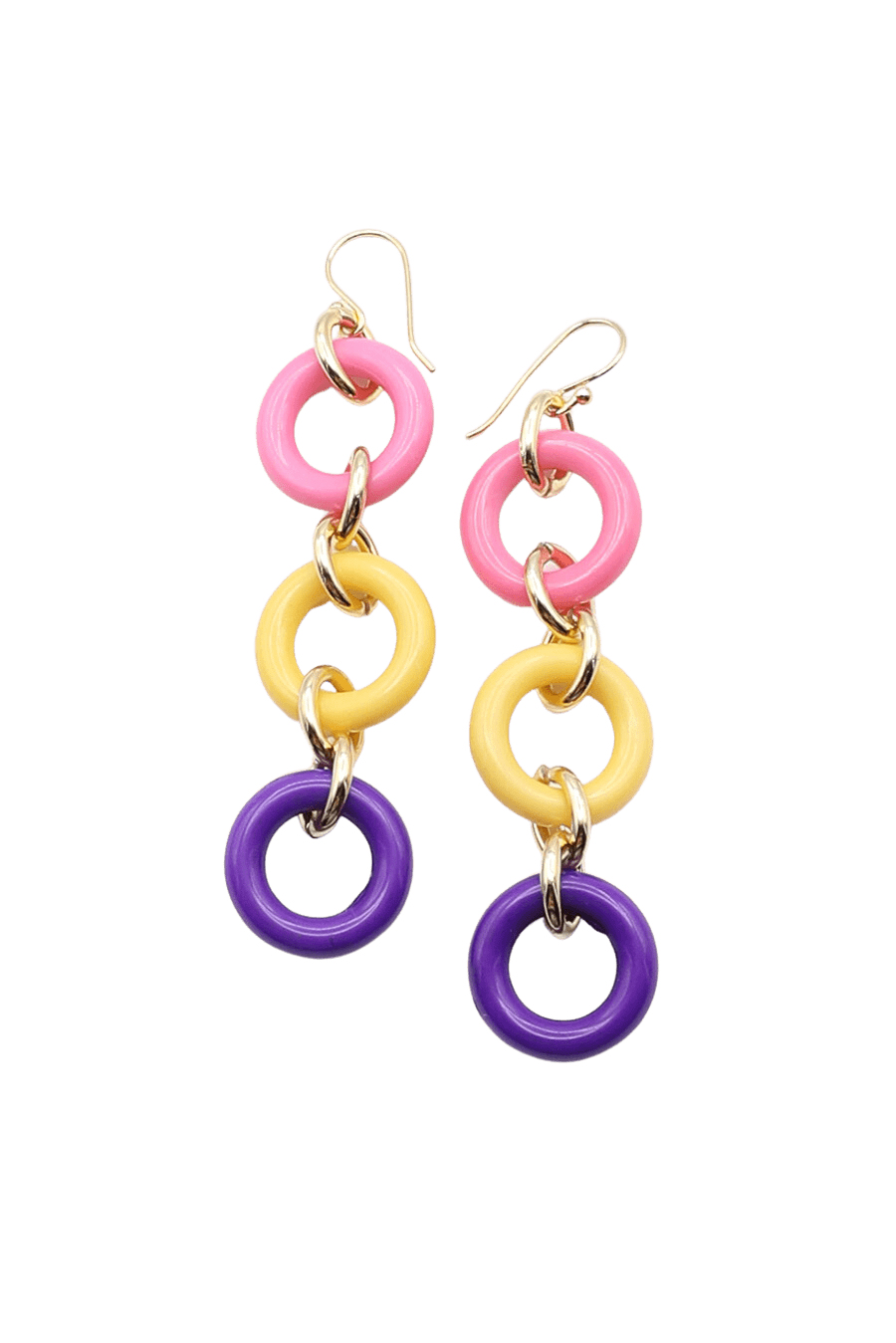 Three Colorful Rings Earrings