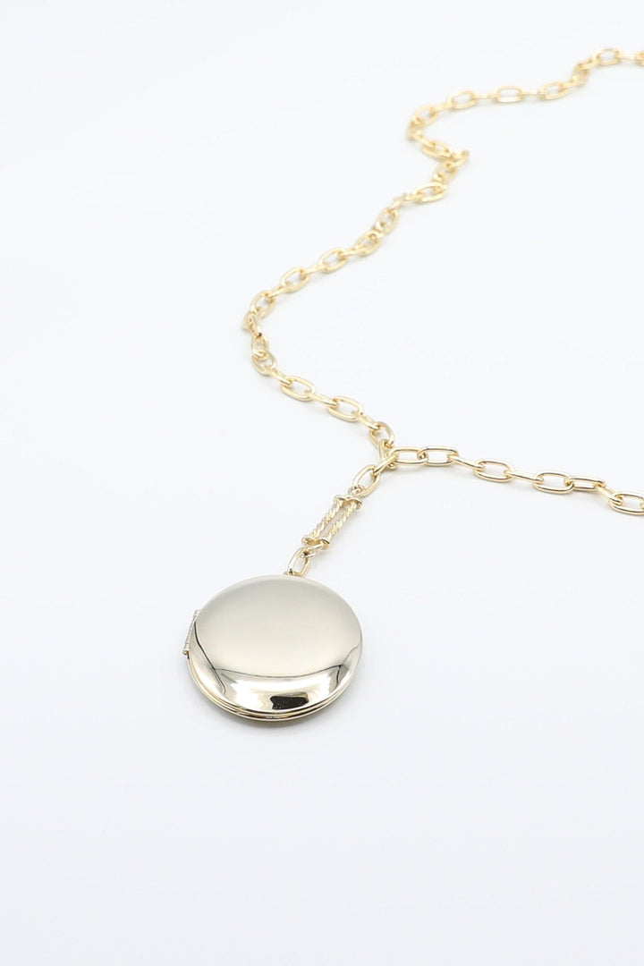 Timeless Locket Necklace on Long Gold Chain