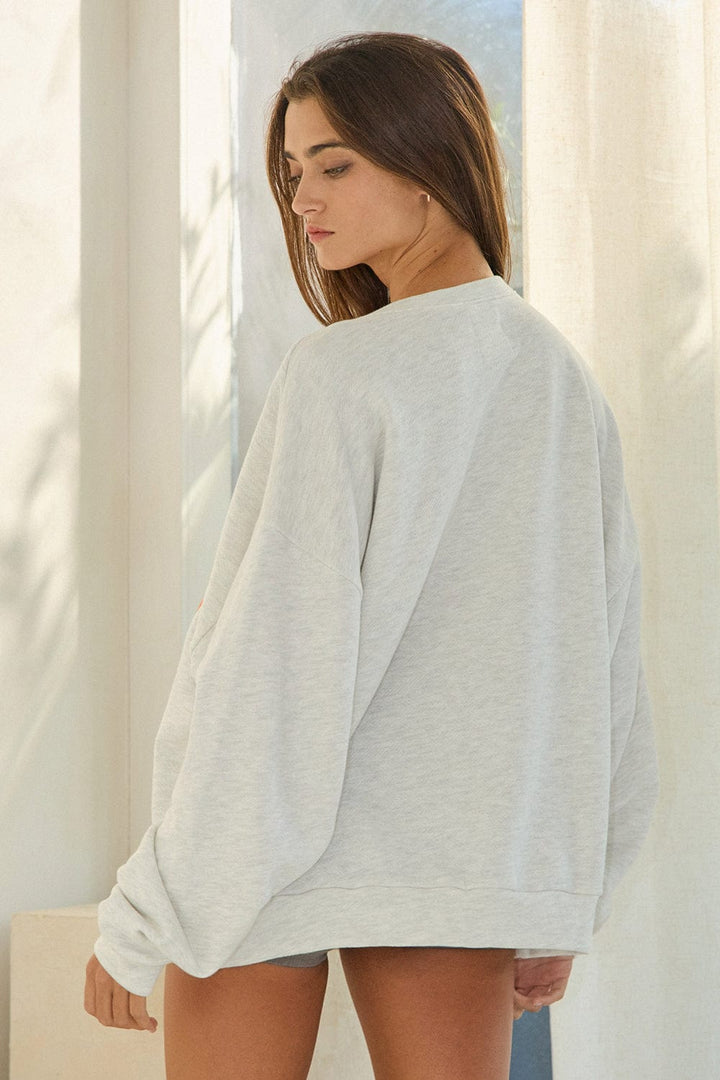TN Tennessee Bold Text Oversized French Terry Sweatshirt Top