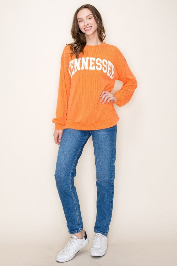 Tres Bien Tennessee Ribbed Graphic Long Sleeve Top