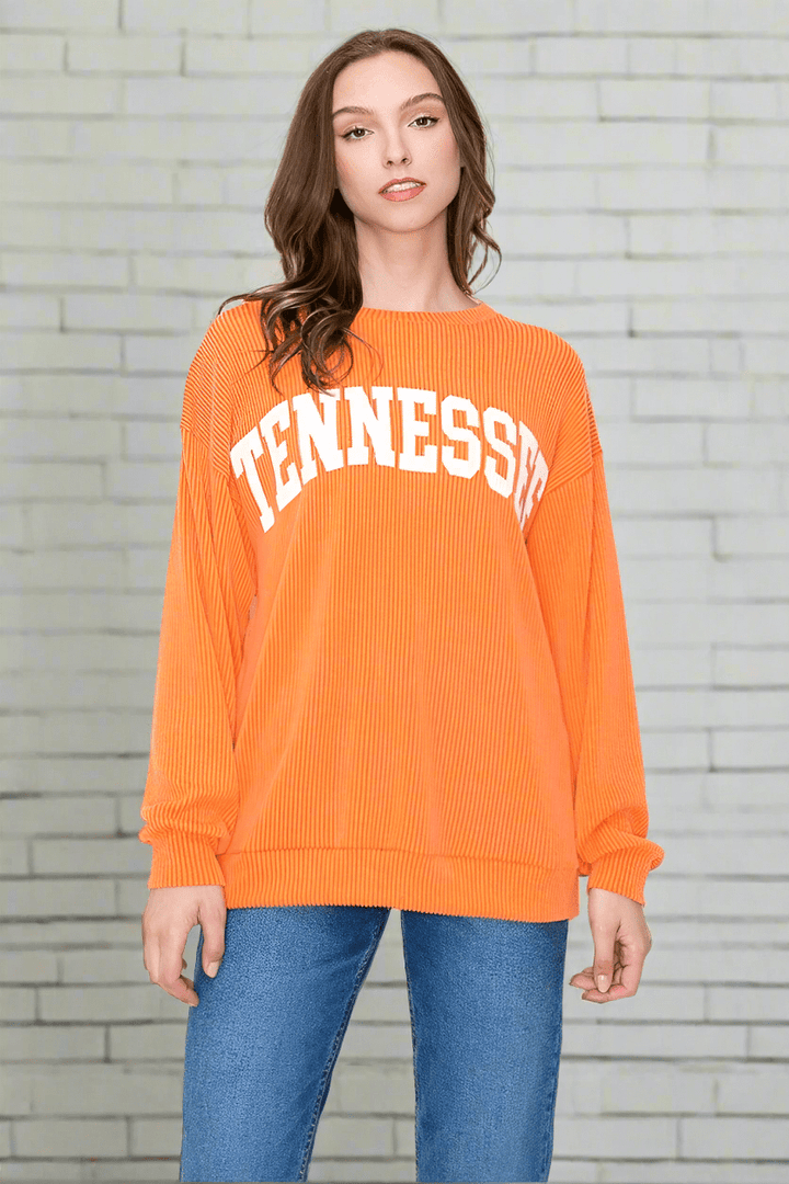 Tres Bien Tennessee Ribbed Graphic Long Sleeve Top