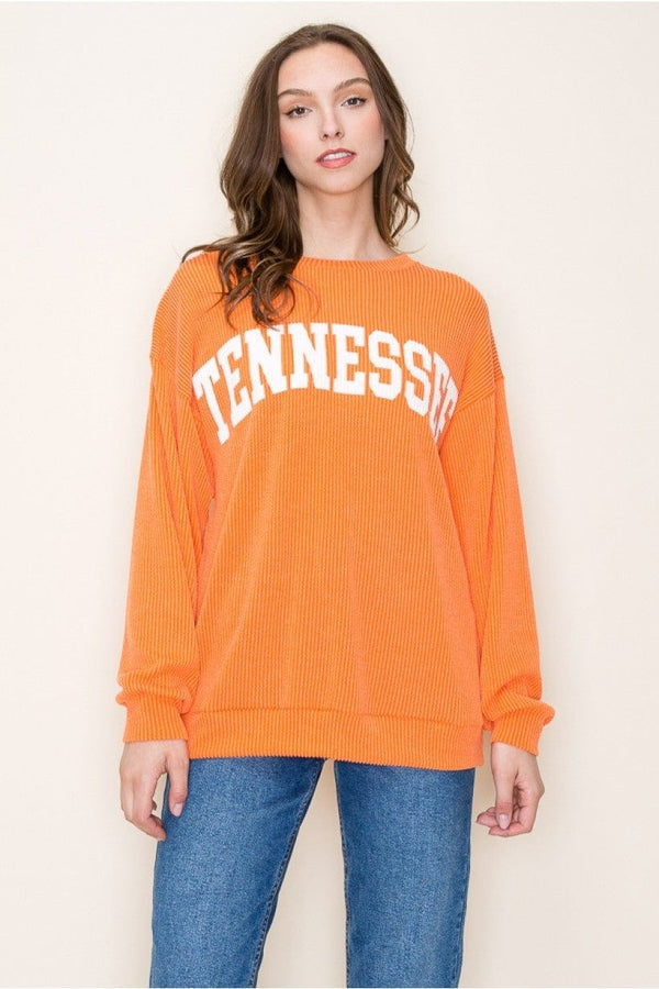 Tres Bien Tennessee Ribbed Graphic Long Sleeve Top