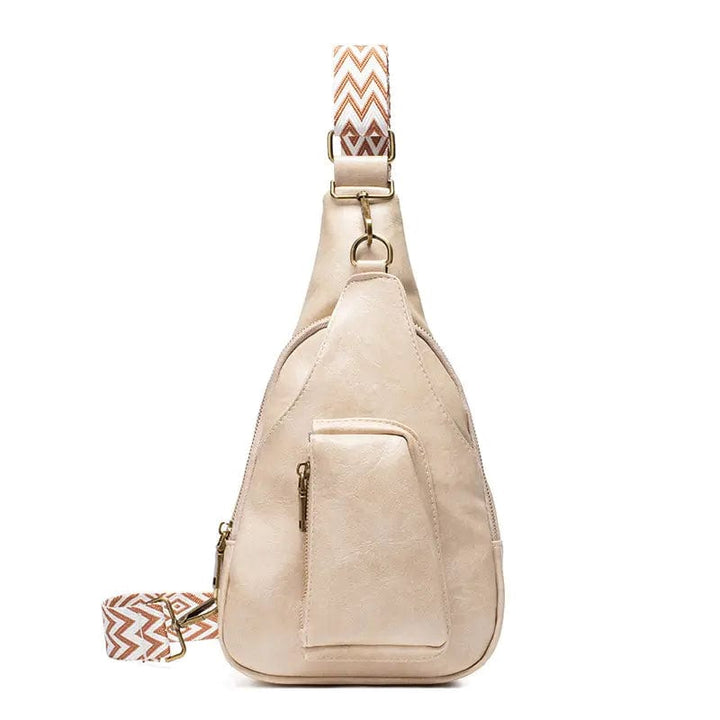 Vegan Leather Sling Backpack Handbag with Front Zipper Pocket