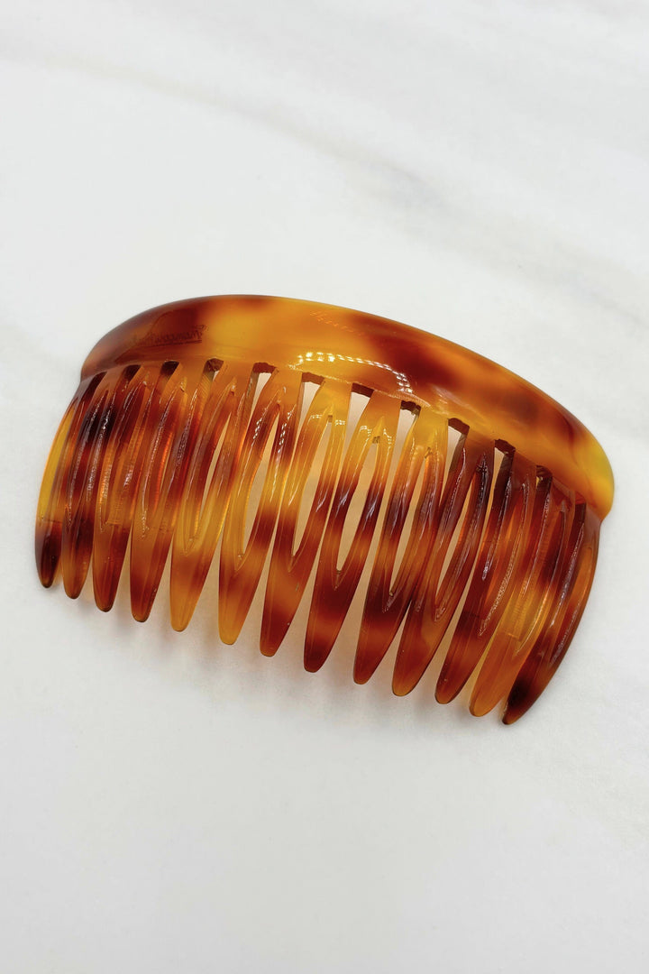 Vintage French Francois Huchard Simple Tortoise Hair Comb Accessory