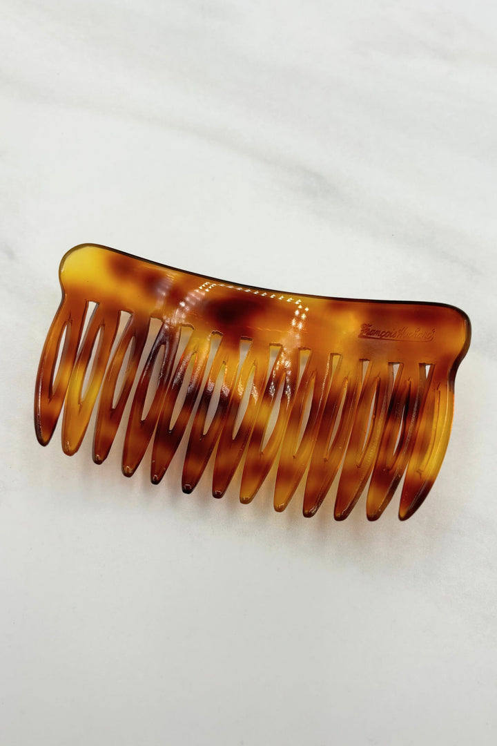 Vintage French Francois Huchard Simple Tortoise Hair Comb Accessory