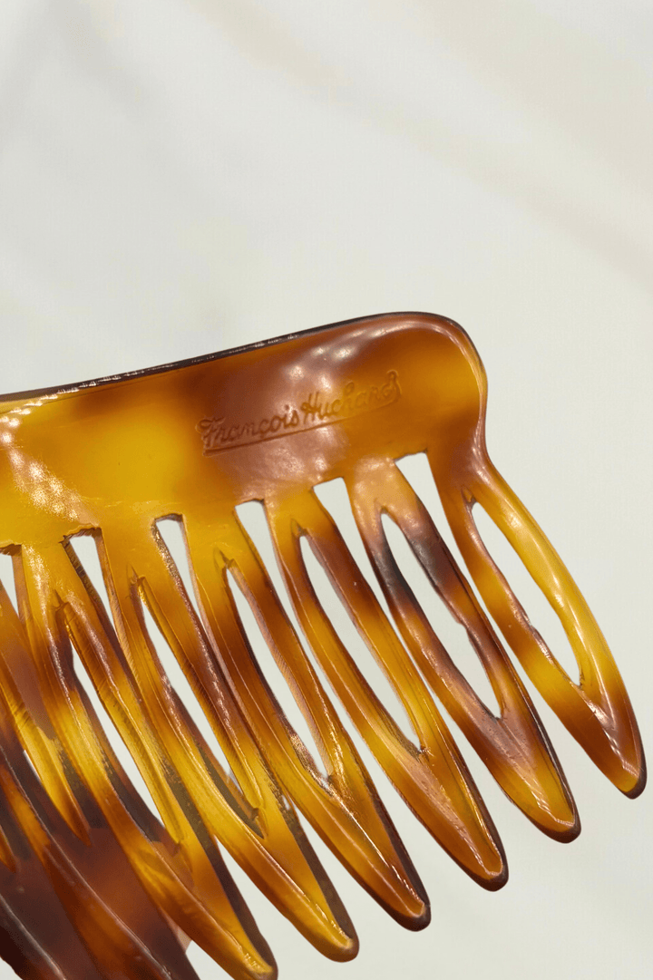 Vintage French Francois Huchard Simple Tortoise Hair Comb Accessory