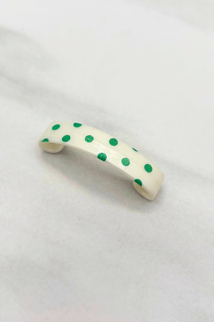 Vintage French Mini Polka Dot Hair Barrettes (Set of Two)