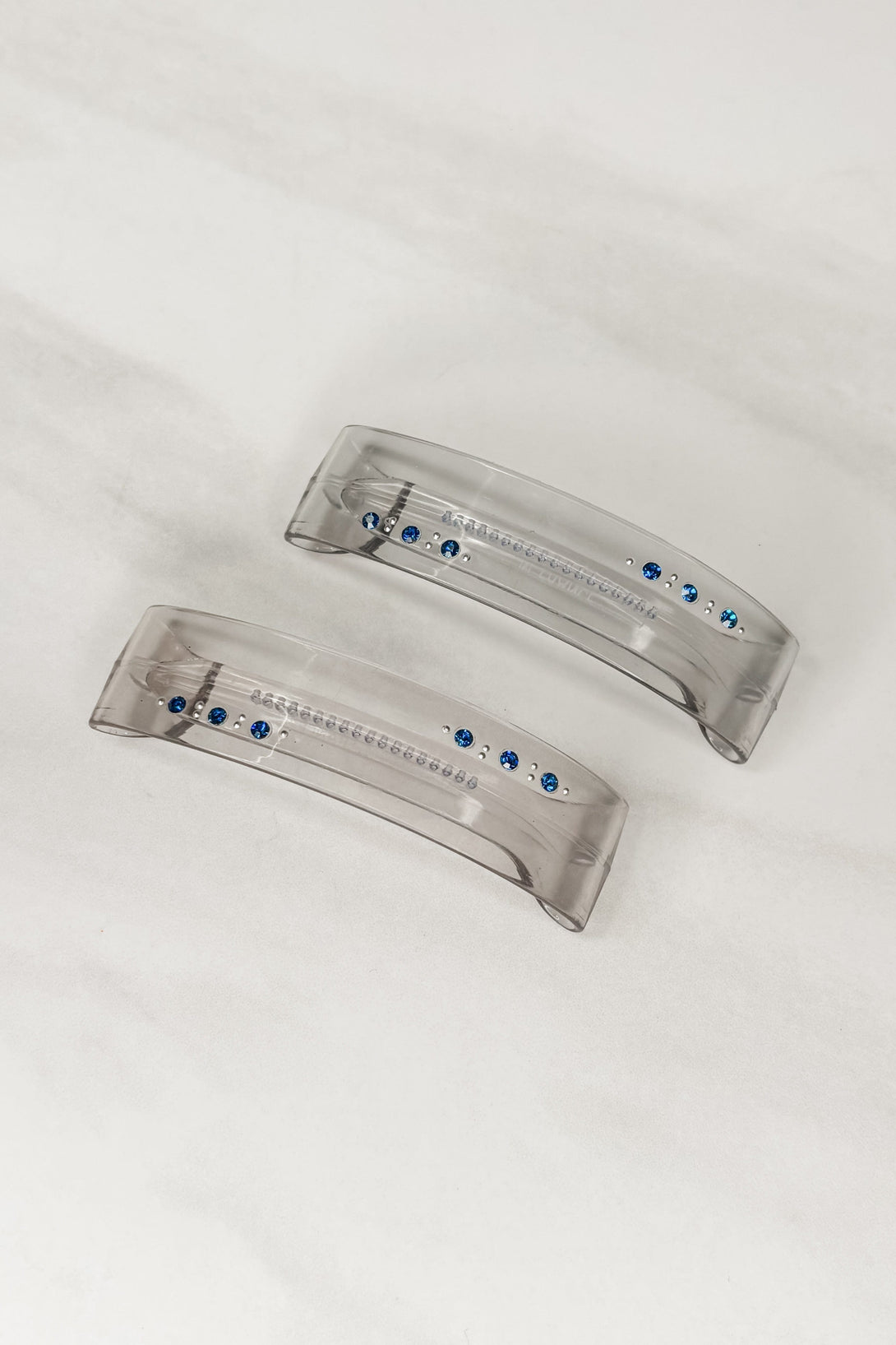 Vintage French Transparent Crystals Hair Barrettes (Set or Single)
