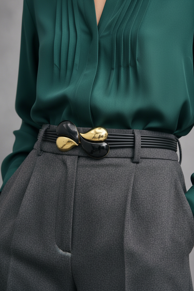 Vintage Gomma Belt with Ornate Centerpiece